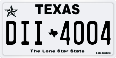 TX license plate DII4004