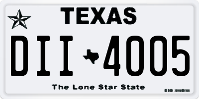 TX license plate DII4005