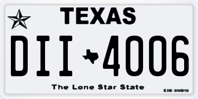 TX license plate DII4006