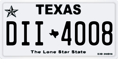 TX license plate DII4008