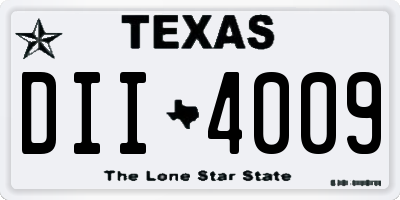 TX license plate DII4009