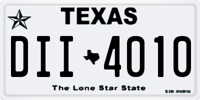 TX license plate DII4010