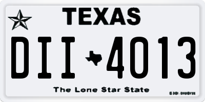 TX license plate DII4013