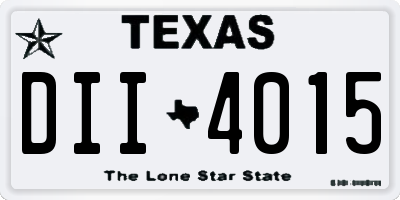 TX license plate DII4015