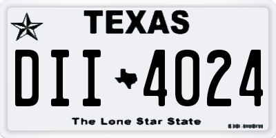 TX license plate DII4024