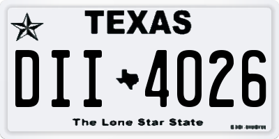 TX license plate DII4026