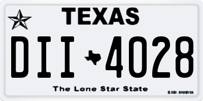 TX license plate DII4028