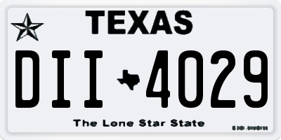 TX license plate DII4029