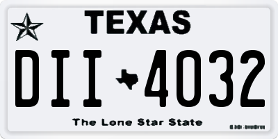 TX license plate DII4032
