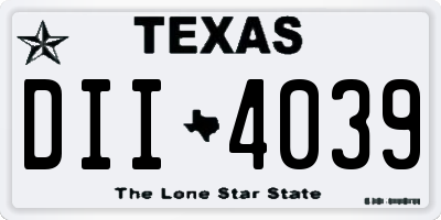 TX license plate DII4039