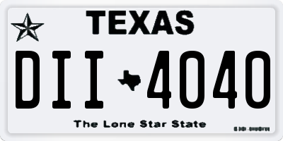 TX license plate DII4040