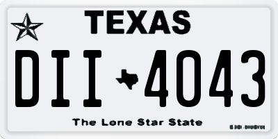 TX license plate DII4043