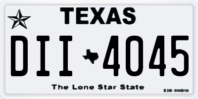 TX license plate DII4045