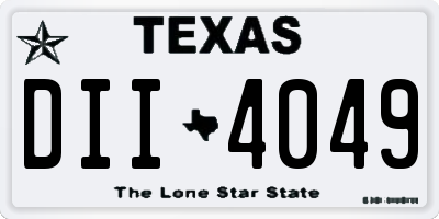 TX license plate DII4049
