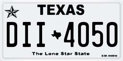 TX license plate DII4050