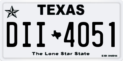 TX license plate DII4051