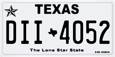 TX license plate DII4052