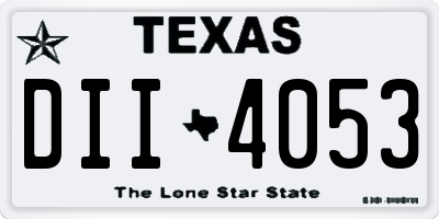TX license plate DII4053