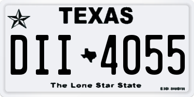TX license plate DII4055