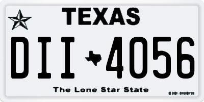 TX license plate DII4056