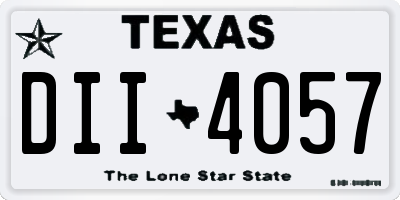 TX license plate DII4057