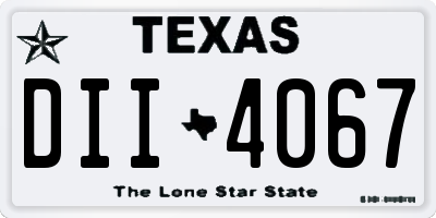 TX license plate DII4067