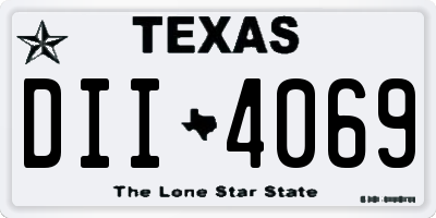 TX license plate DII4069