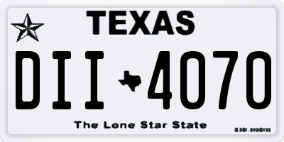 TX license plate DII4070