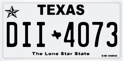TX license plate DII4073