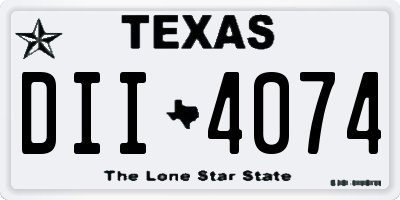 TX license plate DII4074