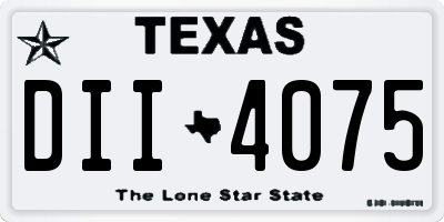 TX license plate DII4075