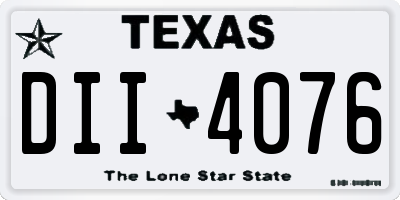 TX license plate DII4076