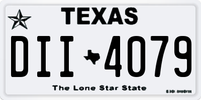 TX license plate DII4079