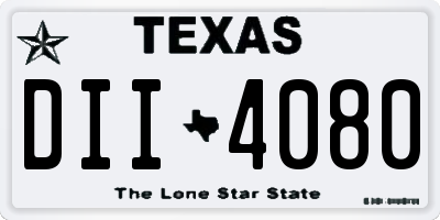 TX license plate DII4080