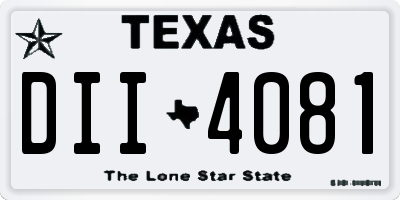 TX license plate DII4081