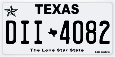 TX license plate DII4082