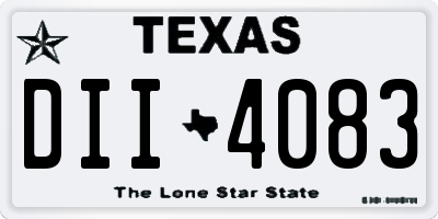 TX license plate DII4083