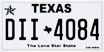 TX license plate DII4084