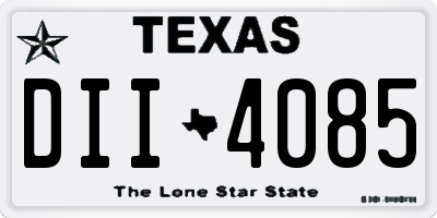 TX license plate DII4085