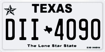 TX license plate DII4090