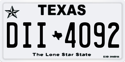 TX license plate DII4092