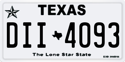 TX license plate DII4093