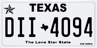 TX license plate DII4094