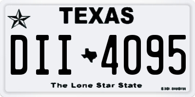 TX license plate DII4095