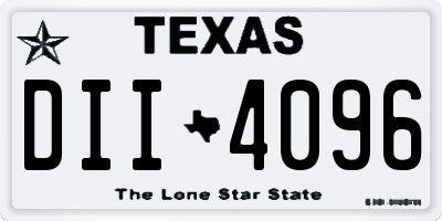 TX license plate DII4096