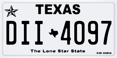 TX license plate DII4097