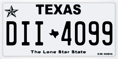 TX license plate DII4099