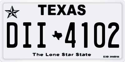 TX license plate DII4102