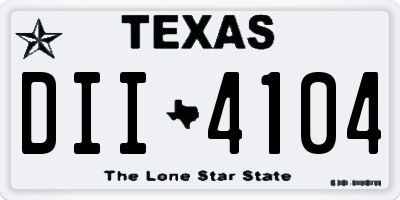 TX license plate DII4104