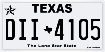 TX license plate DII4105